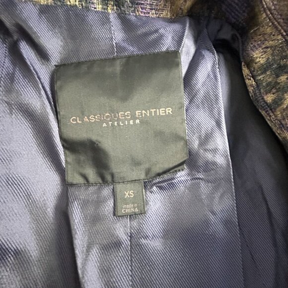 Classiques Entier Atelier Womens Metallic Animal Print Two-Button Blazer XS - Picture 3 of 9